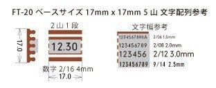 Ft-20 本体 17x17mm 5山 | フラットスタンプ | 文字・印字のことなら